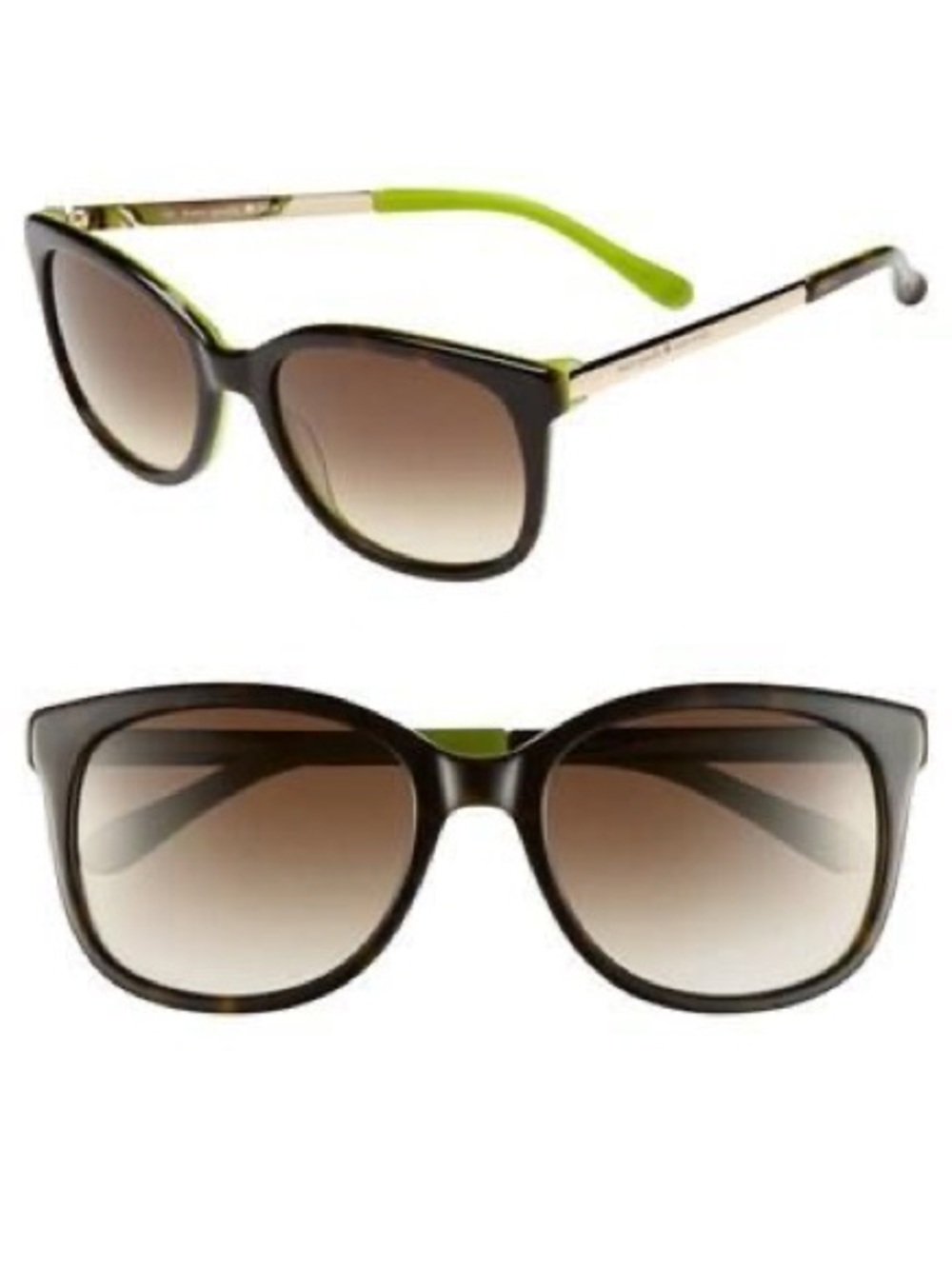 Kate Spade New York Gayla Sunglasses — Tortoise Kiwi / Brown Gradient